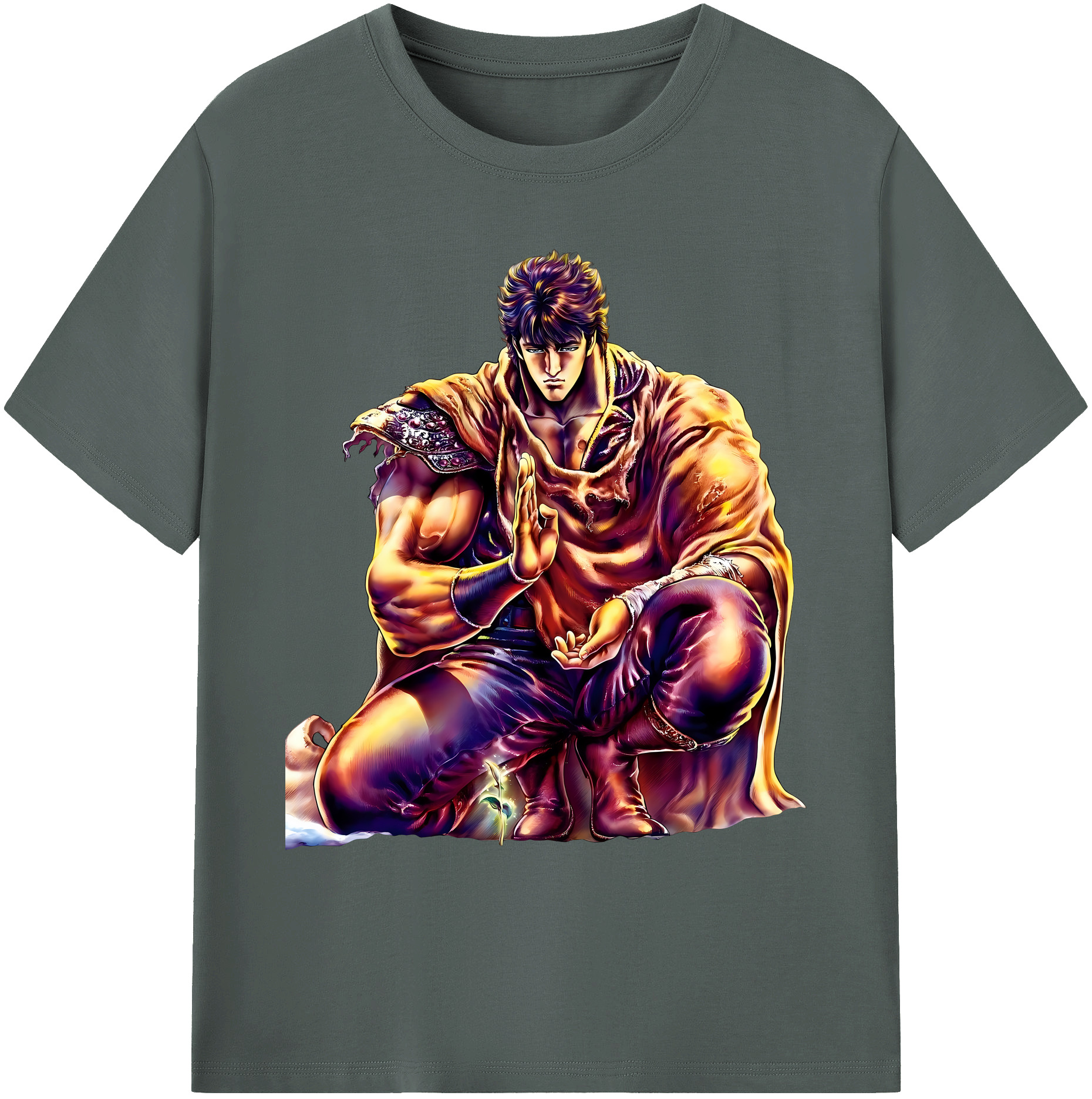 （画像用） 北斗の拳 Fist of the North Star 綿100％ メンズ半袖Tシャツ｜肌触りやわらか＆通気性